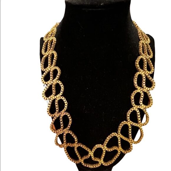 Matted gold tone chaine necklace - Picture 1 of 3